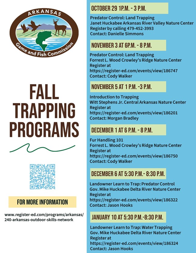 Trapping Programs at Janet Huckabee River Valley Nature Center